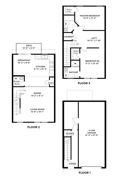 The Augusta 1,450 Sq.Ft. 2 Bedroom with Loft at Highland Village, Pittsburgh